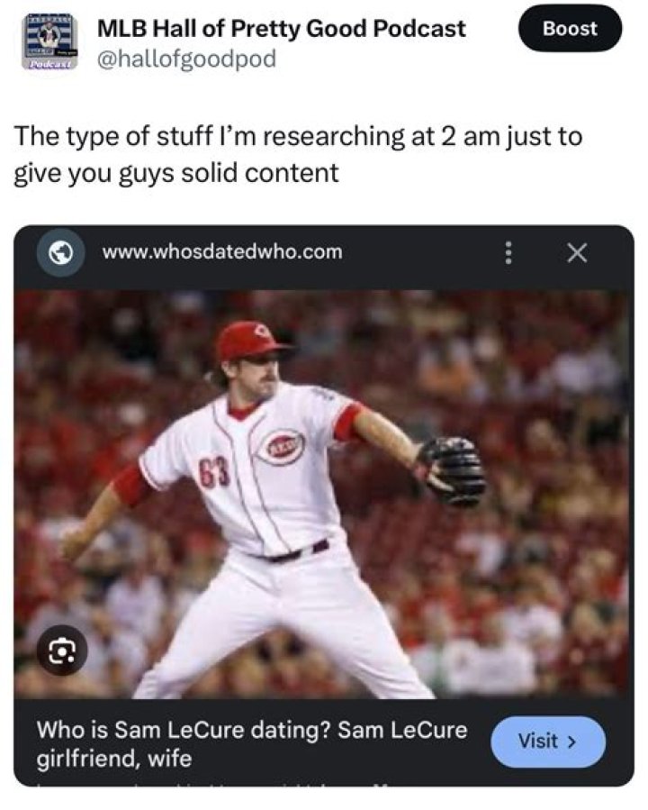 Who is Sam LeCure Dating Now